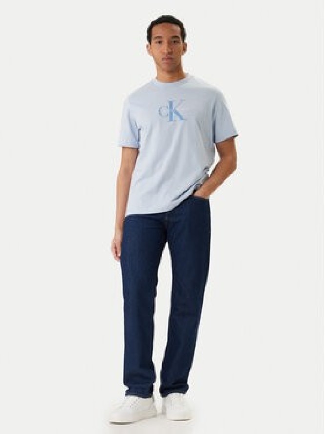 Calvin Klein Jeans T-Shirt Hero Monologo LV04RB862G Błękitny Regular Fit