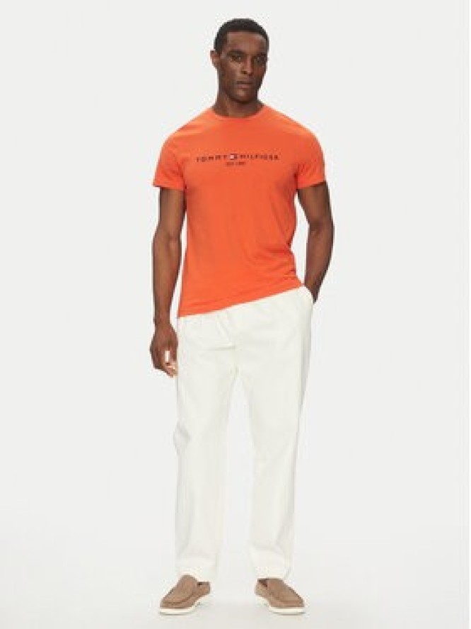 Tommy Hilfiger T-Shirt Logo MW0MW11797 Pomarańczowy Regular Fit