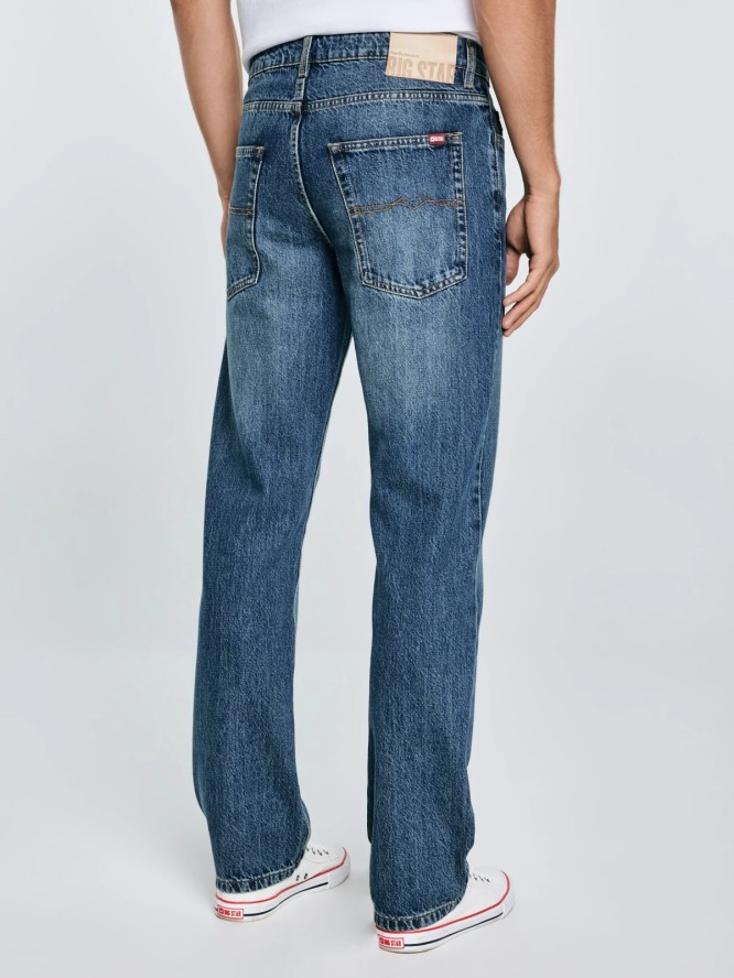 Jeansy męskie z prostą nogawką niebieskie Colt 334