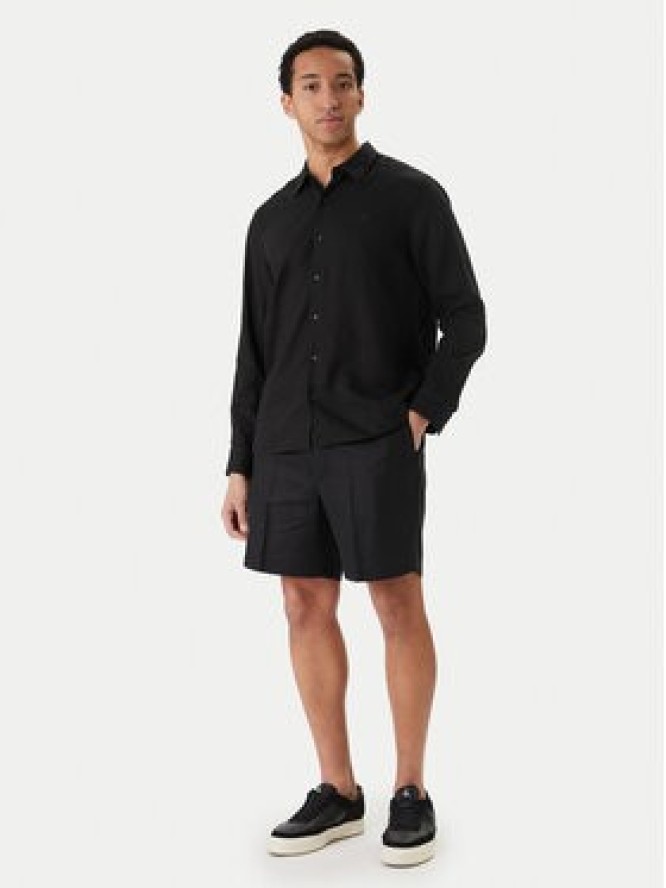 Calvin Klein Szorty materiałowe LV04LF620G Czarny Straight Fit