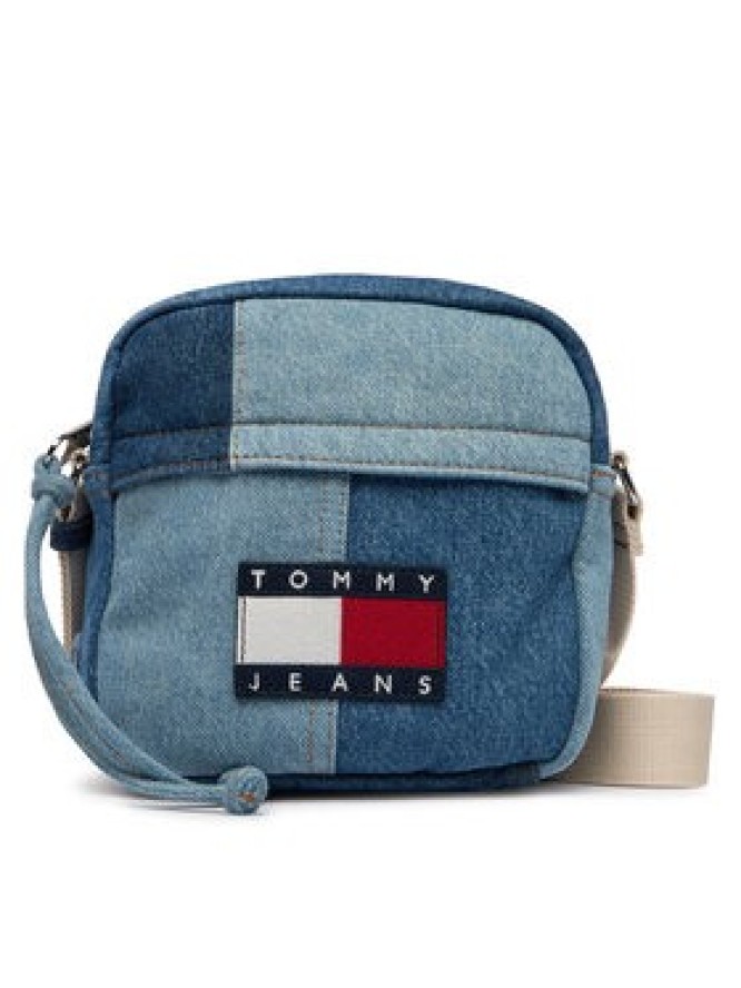 Tommy Jeans Saszetka Tjm Denim Patchwork Reporter AM0AM14287 Niebieski