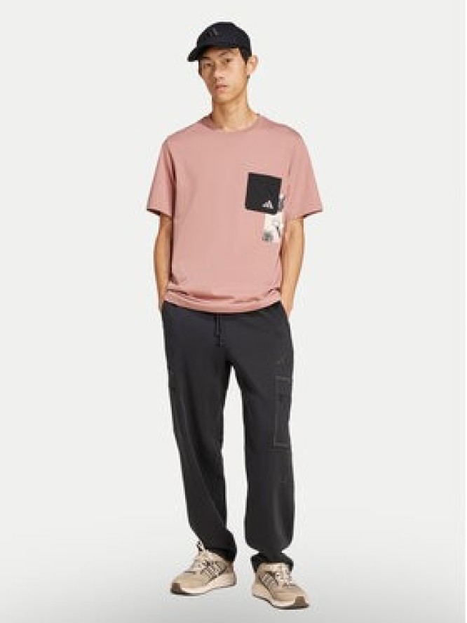 adidas T-Shirt Lens Elevated Pocket Graphic JJ3927 Różowy Loose Fit