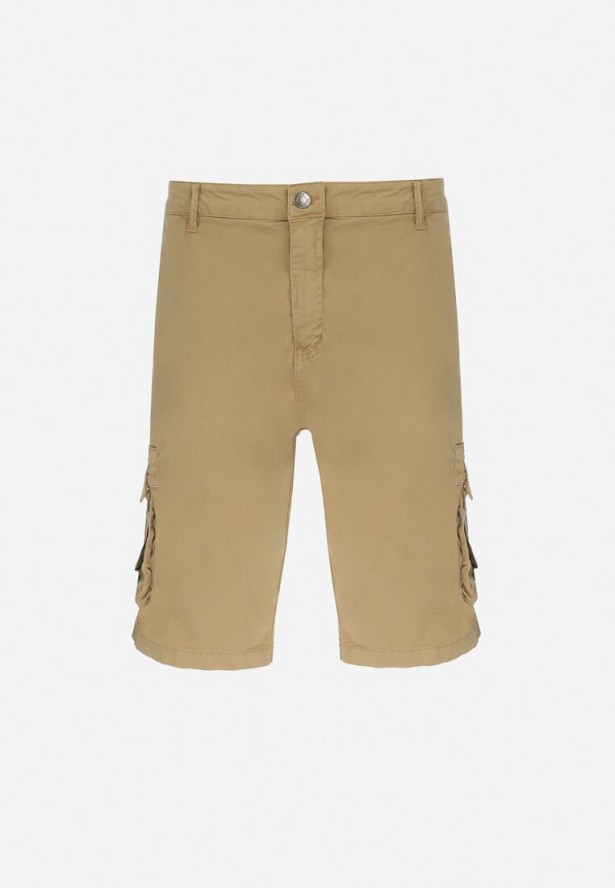 Ciemnobeżowe Bawełniane Szorty Cargo Valesha
