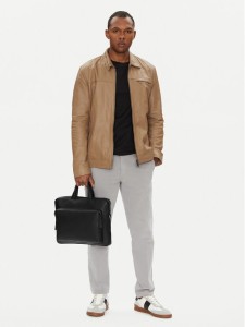 Calvin Klein Torba na laptopa Micro Pebble Slim Briefcase 36 LV04D3012G Czarny