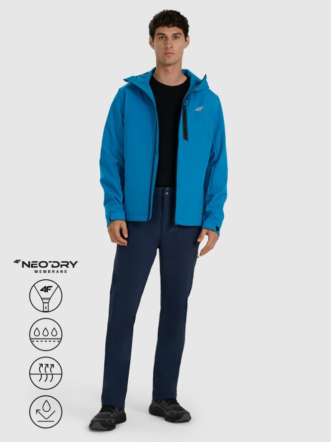 4F Kurtka softshell wiatroodporna membrana 8000 męska - niebieska S