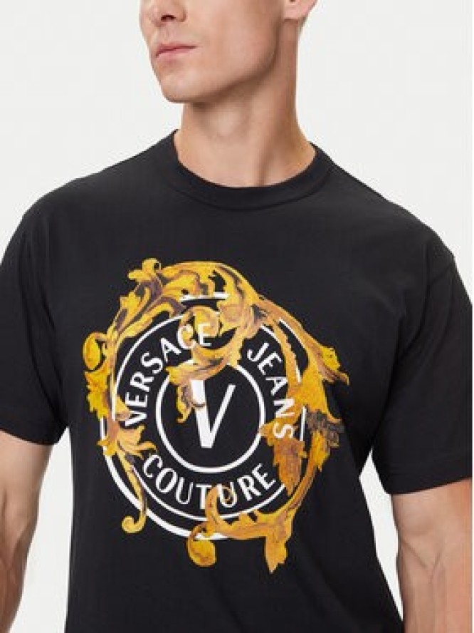 Versace Jeans Couture T-Shirt 79GAHE01 CJ00T Czarny Regular Fit