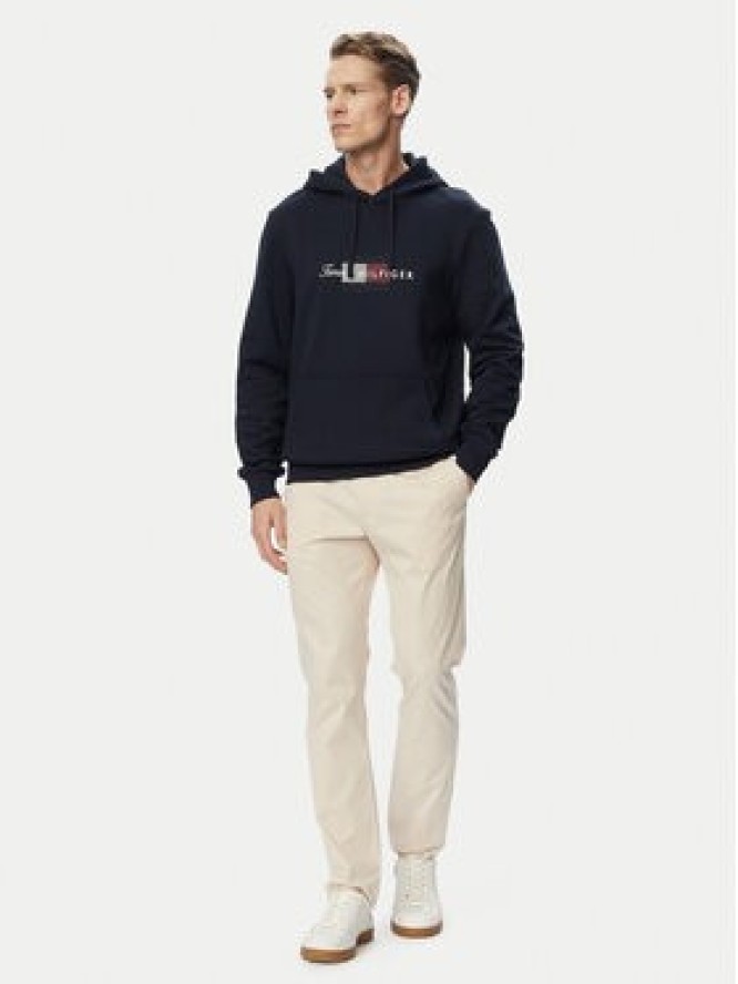 Tommy Hilfiger Bluza Script Flag MW0MW43220 Granatowy Regular Fit