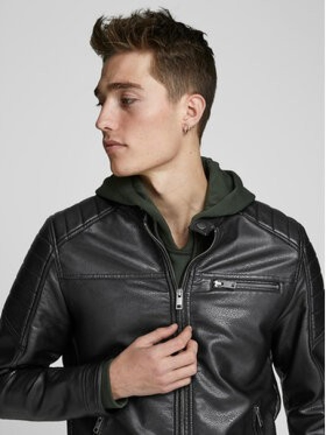 Jack & Jones Kurtka z imitacji skóry Rocky 12147218 Czarny Regular Fit