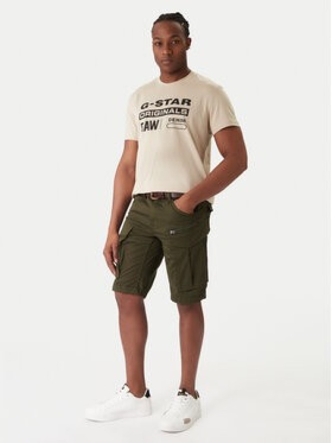 G-Star Raw Szorty materiałowe Rovic Zip D26214-5126 6059 Khaki Relaxed Fit