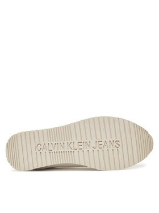 Calvin Klein Jeans Sneakersy Runner Sock Laceup Mg Canvas YM0YM01217 Biały