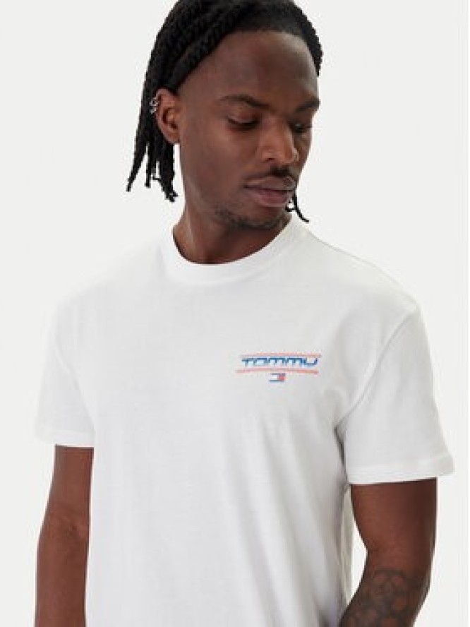 Tommy Jeans T-Shirt Poster DM0DM22541 Biały Regular Fit