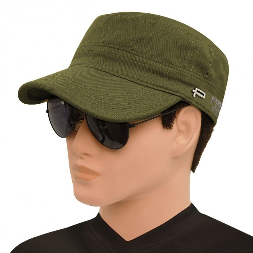 Bawełniana, Lekka Patrolówka Męska - Pako Jeans - Ciemna Zieleń, Khaki