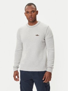Aeronautica Militare Sweter 252MA1608UL00924 Beżowy Regular Fit
