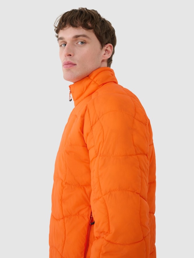4F Kurtka puchowa trekkingowa z wypełnieniem Primaloft Silver męska - pomarańczowa L