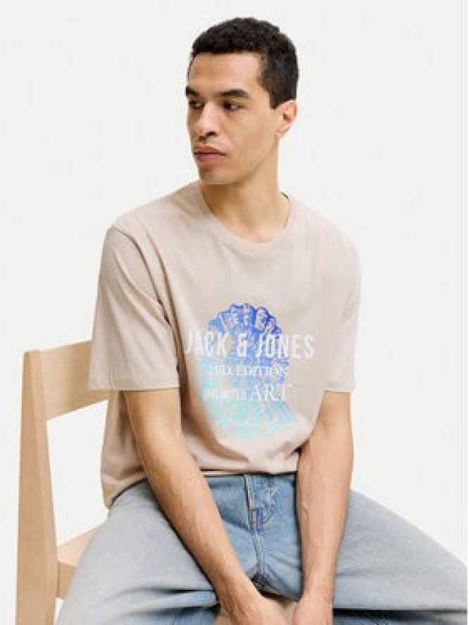Jack & Jones T-Shirt Gradient Print 12288094 Szary Regular Fit