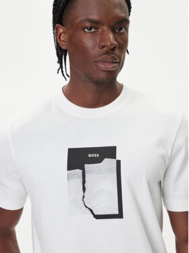 BOSS T-Shirt Te_Brokenice 50554640 Biały Regular Fit