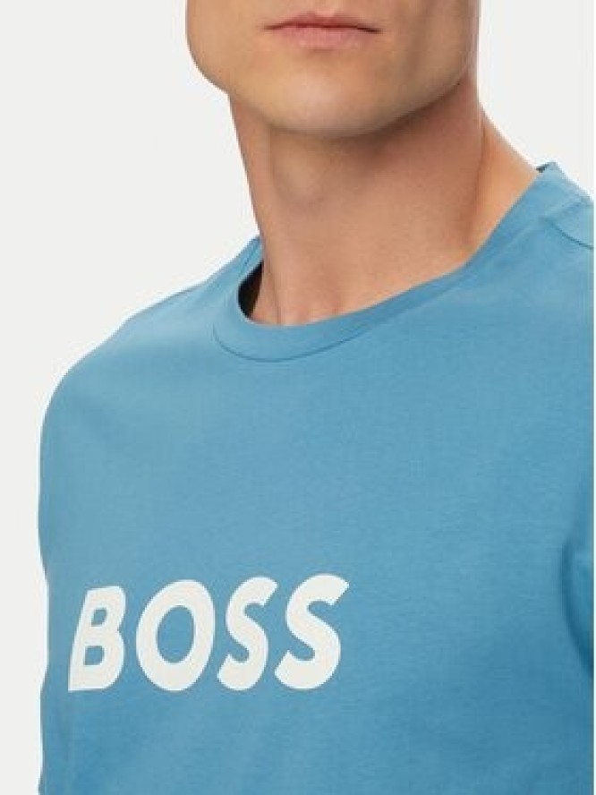 BOSS T-Shirt 50491706 Turkusowy Regular Fit