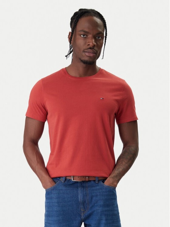 Tommy Jeans T-Shirt DM0DM04411 Czerwony Slim Fit