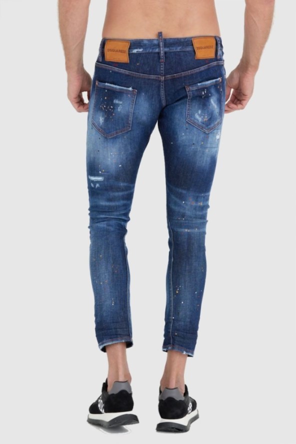 DSQUARED2 Granatowe męskie jeansy sexy twist jean, Rozmiar 52