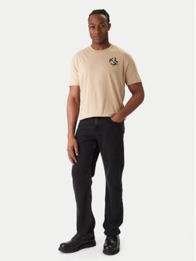 Karl Lagerfeld Jeans T-Shirt A2M17072 Beżowy Regular Fit