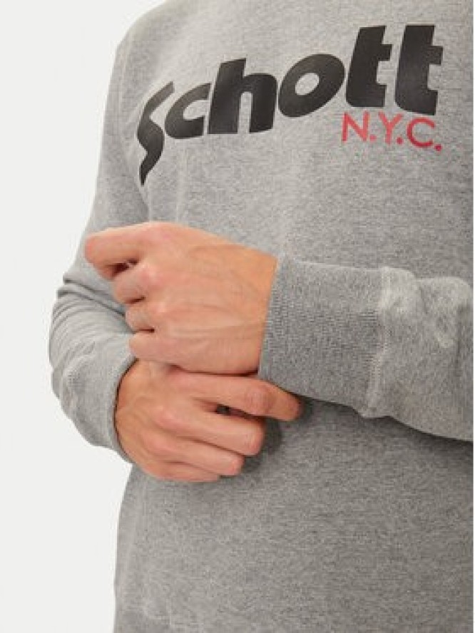 Schott NYC Bluza SWCREW Szary Regular Fit