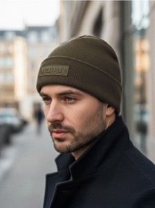 Czapka beanie z wiskozą - zielony