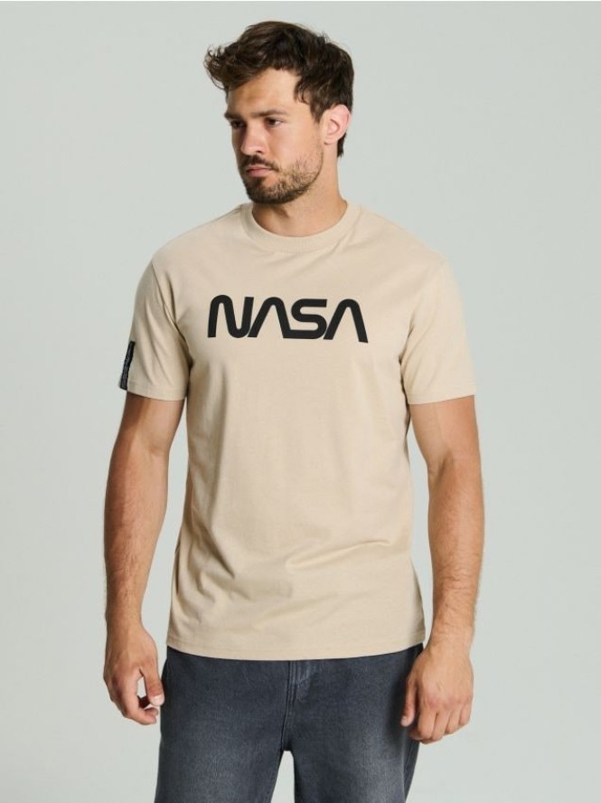 Koszulka z krótkim rękawem NASA - beżowy