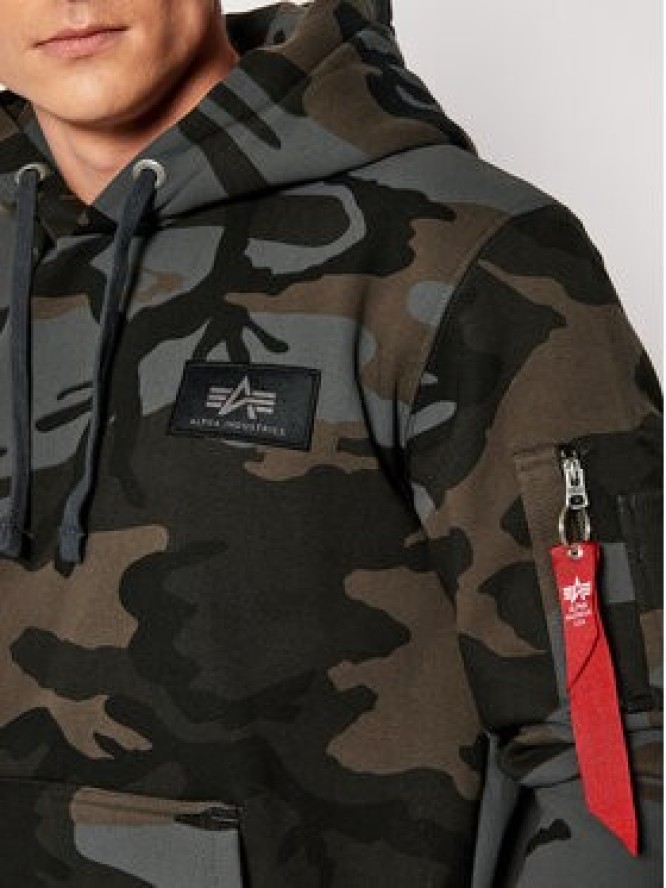 Alpha Industries Bluza Print Camo 178318C Szary Regular Fit