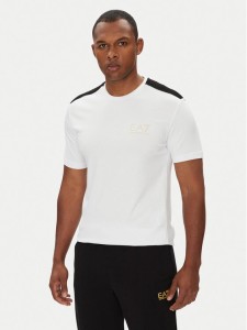 EA7 Emporio Armani T-Shirt 7M000299 AF13739 U0002 Biały Slim Fit