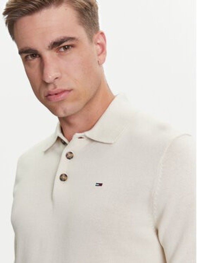 Tommy Jeans Sweter Essential DM0DM20304 Beżowy Slim Fit