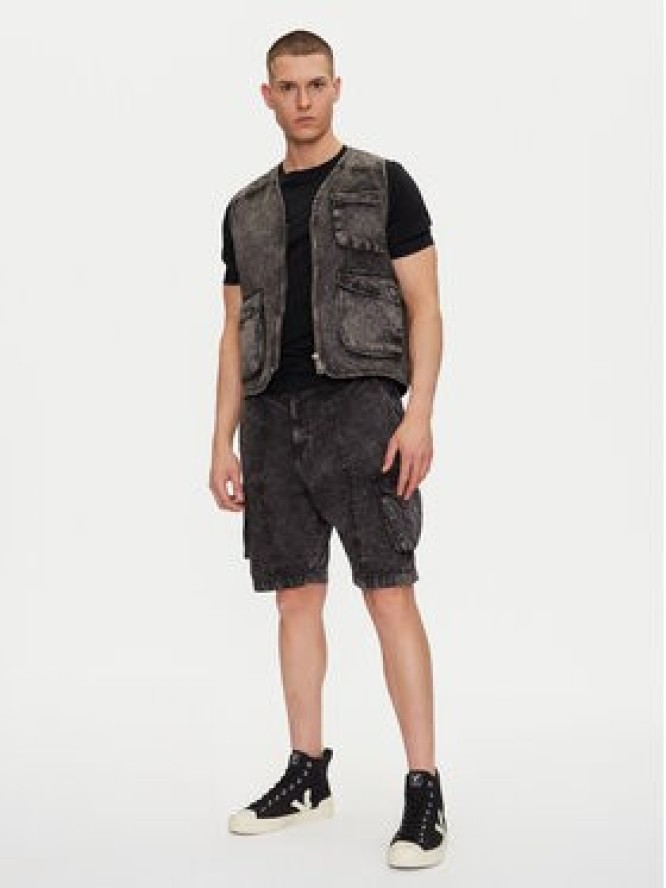 Alpha Industries Szorty jeansowe Canvas Acid Short 156259 Czarny Regular Fit