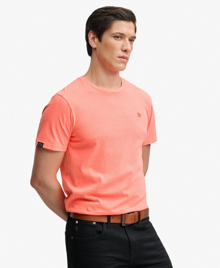 superdry Classic Essential Neon T-shirt z bawełny organicznej – Torch Flame