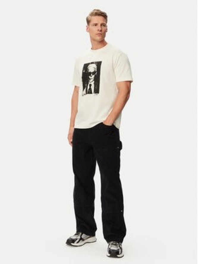 Karl Lagerfeld Jeans T-Shirt B3M17006 Kremowy Regular Fit