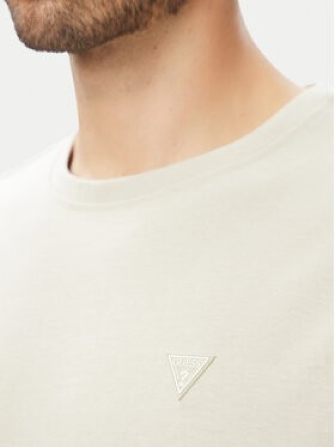 Guess T-Shirt M4YI0A KCCM1 Beżowy Regular Fit