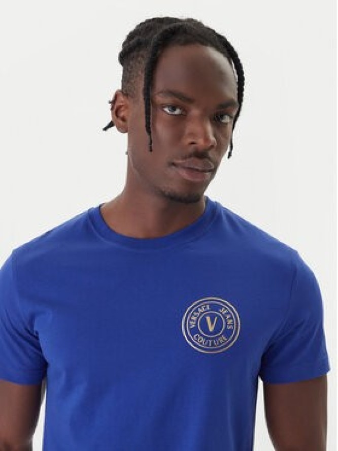 Versace Jeans Couture T-Shirt 79GAHT00 CJ00T Niebieski Regular Fit