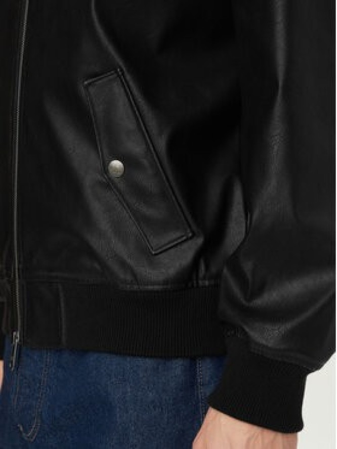 Calvin Klein Jeans Kurtka z imitacji skóry LV04RF403G Czarny Relaxed Fit