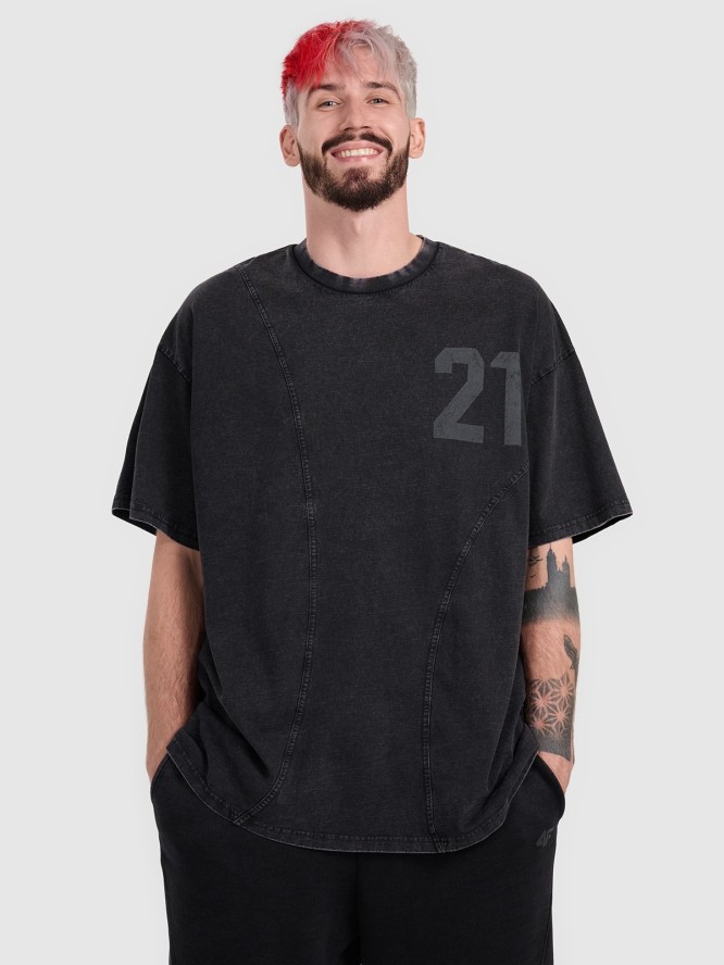 4F T-shirt oversize z nadrukiem męski 4F x Tomasz Fornal - szary L