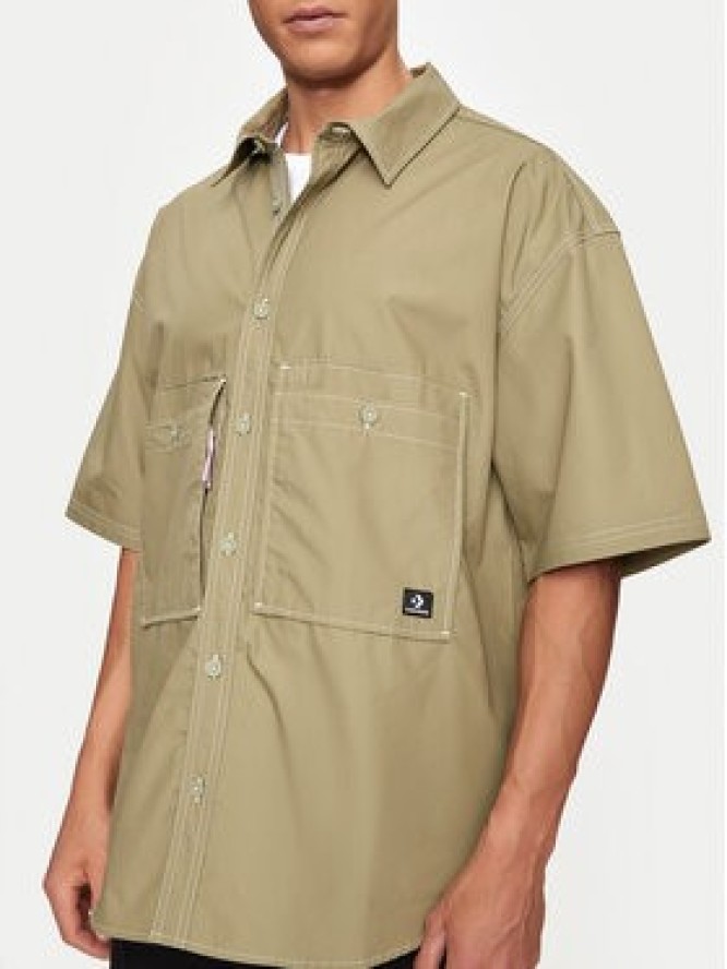 Converse Koszula M Wordmark Utility Shirt 10026433-A02 Khaki Regular Fit
