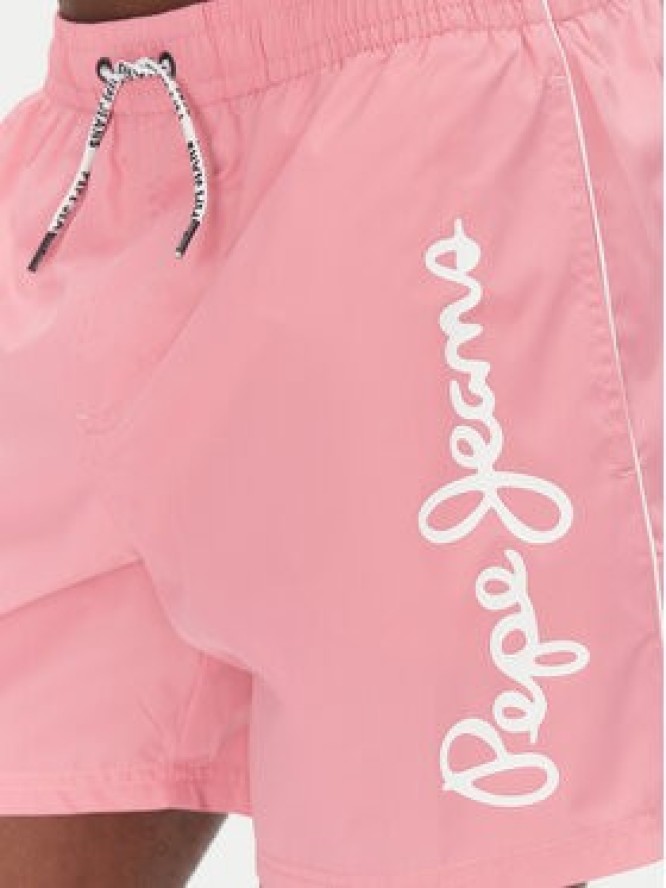 Pepe Jeans Szorty kąpielowe Logo PMB10419 Różowy Regular Fit