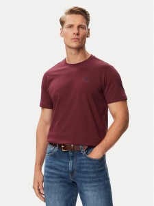 Beverly Hills Polo Club T-Shirt P-SS26M-TS41740FIG Bordowy Regular Fit