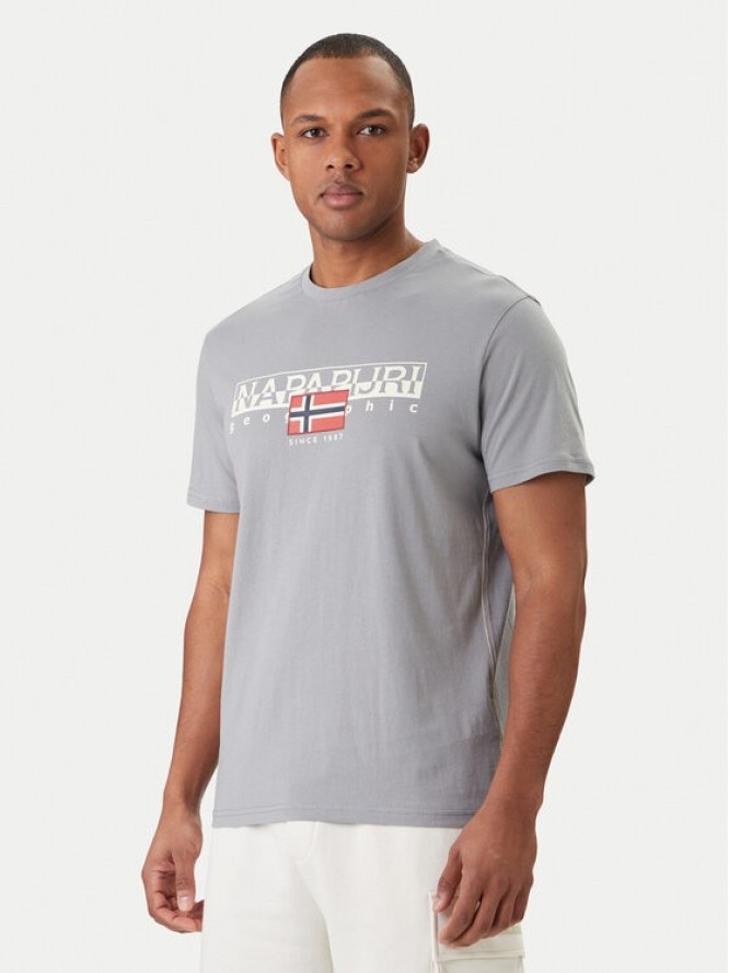 Napapijri T-Shirt S-Aylmer NP0A4HTO Szary Regular Fit
