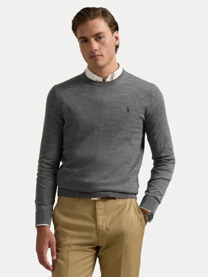 Polo Ralph Lauren Sweter 710946143002 Szary Slim Fit