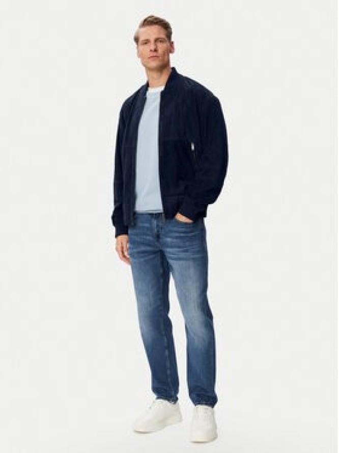 BOSS Kurtka skórzana Jonorve 50562519 Granatowy Regular Fit