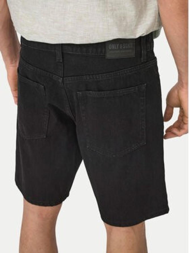 Only & Sons Szorty jeansowe Edge 22028012 Czarny Regular Fit