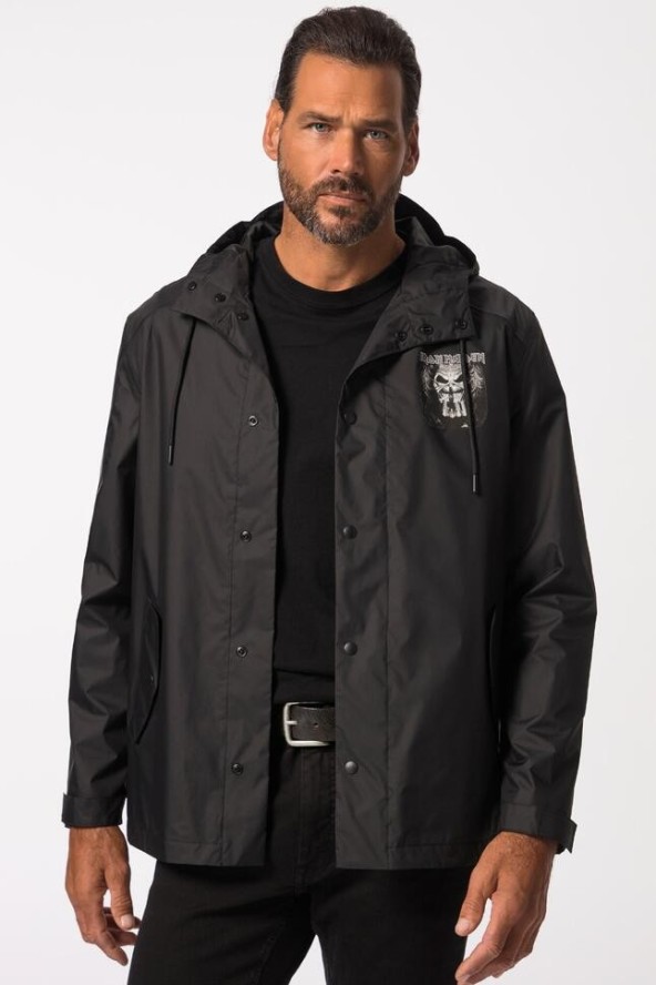 Męska Kurtka przeciwdeszczowa Iron Maiden wodoodporna kaptur zamek