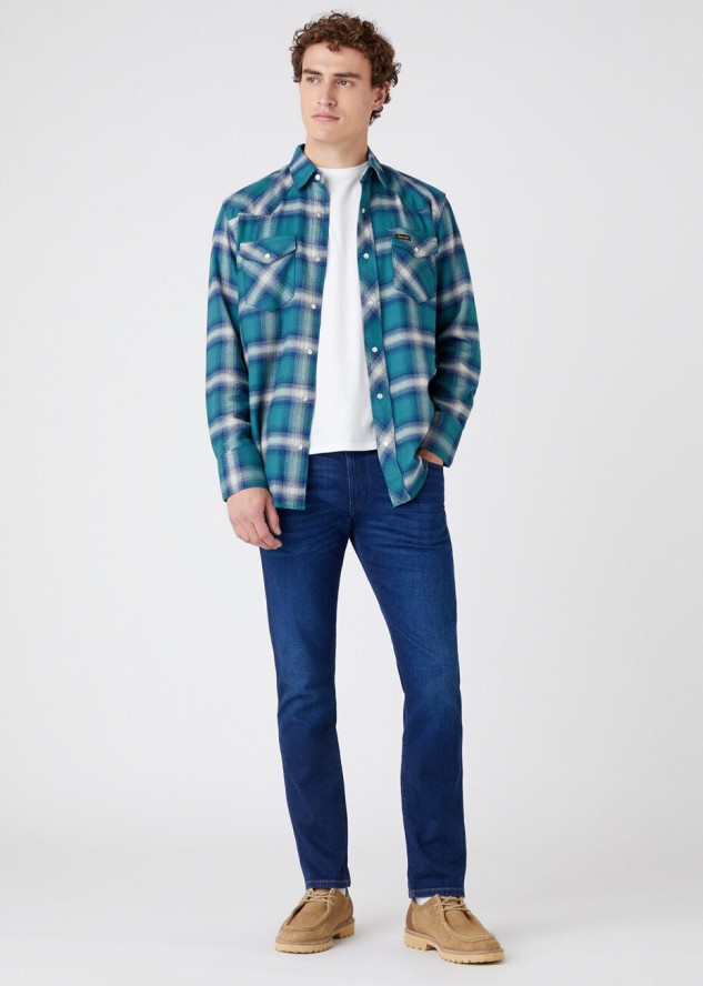 WRANGLER LARSTON MĘSKIE SPODNIE JEANSOWE THE BULLSEYE W18SYI39K 112144772