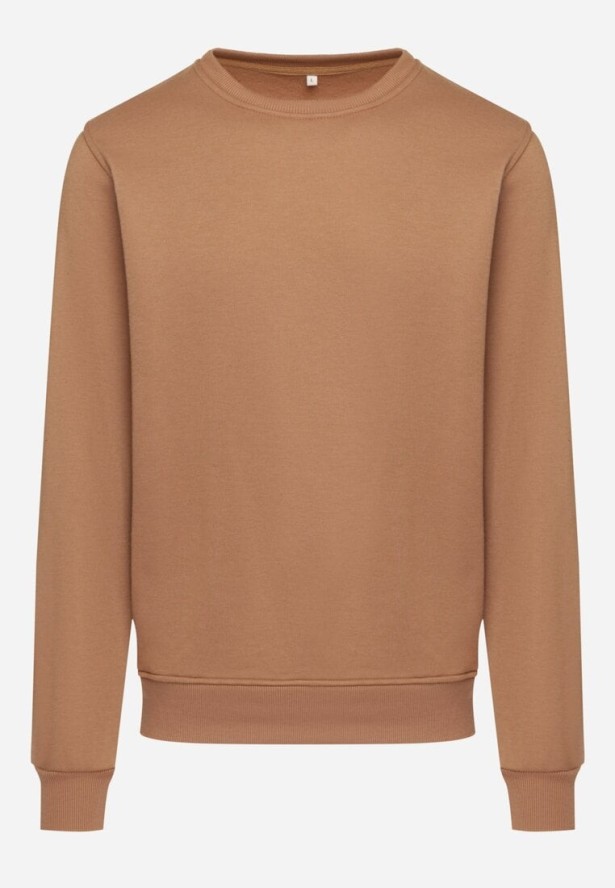 Brązowa Bluza z Polarem na Podszewce Metinna