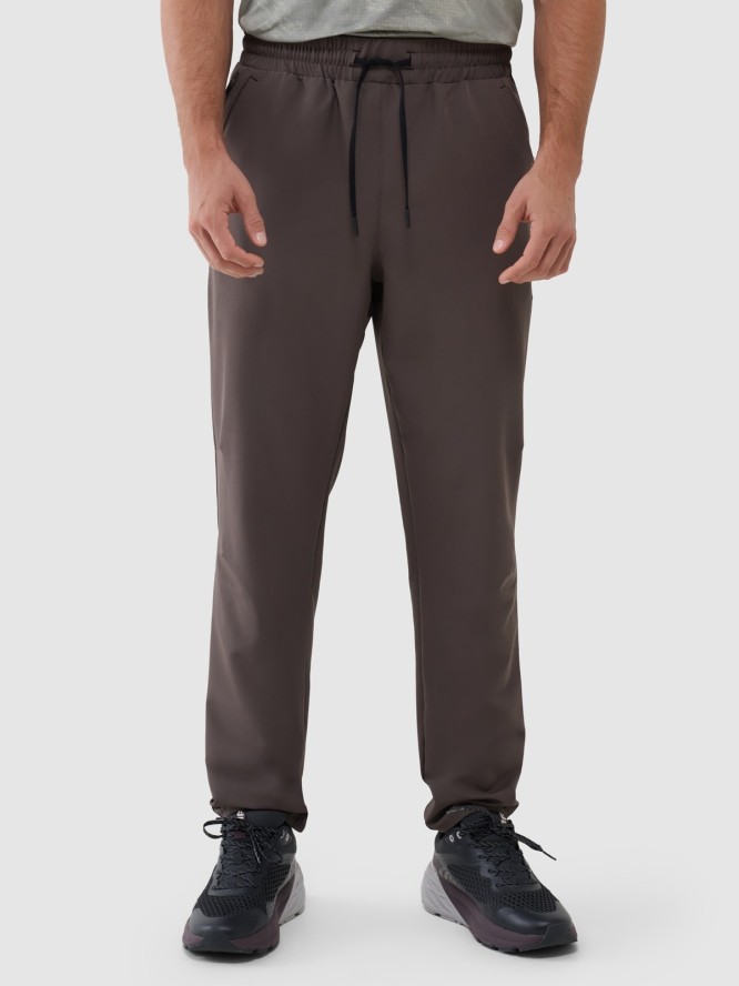 4F Spodnie treningowe szybkoschnące męskie - brązowe XL