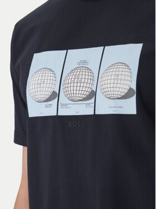 BOSS T-Shirt Terrace Photo 50559353 Granatowy Relaxed Fit