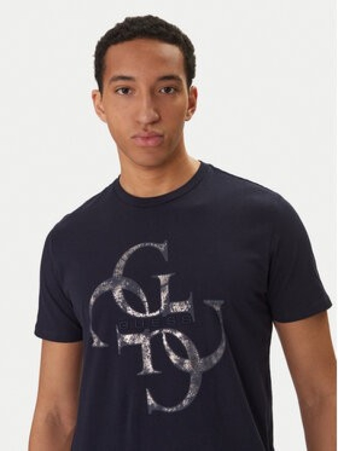 Guess T-Shirt M6RI03 I3Z14 Granatowy Regular Fit